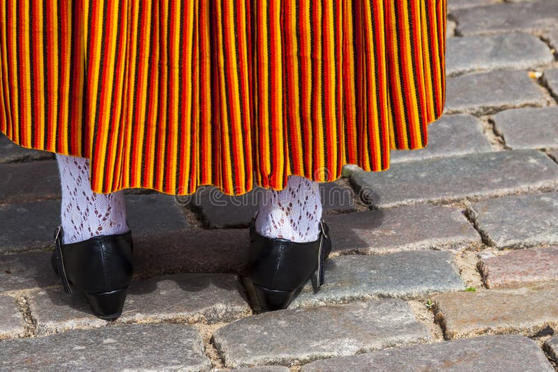 Woman in folk skirt, Latvian folk costume. Woman in folk skirt, Latvian folk costume.