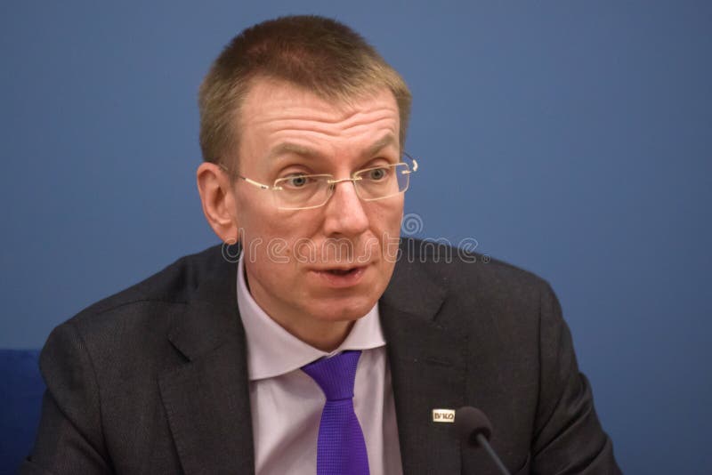 Lettisk minister av utländskt - angelägenheter Edgars Rinkevics royaltyfri fotografi Lettisk minister av utländskt - angelägenheter Edgars Rinkevics royaltyfri fotografi