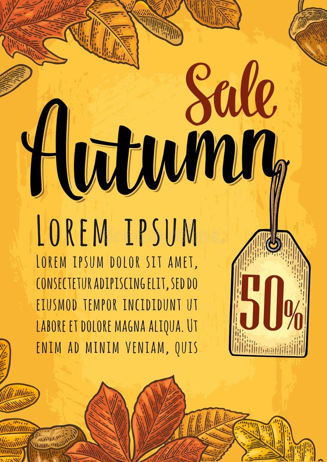 Lettrage d'AUTOMNE d'affiche avec la feuille et le gland d'ensemble Gravure de vecteur illustration de vecteur Lettrage d'AUTOMNE d'affiche avec la feuille et le gland d'ensemble Gravure de vecteur illustration de vecteur