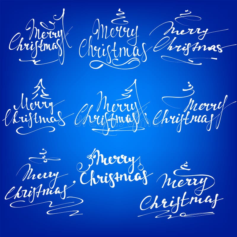 Lettrage de main de collection de Joyeux Noël - calligraphie faite main illustration libre de droits Lettrage de main de collection de Joyeux Noël - calligraphie faite main illustration libre de droits