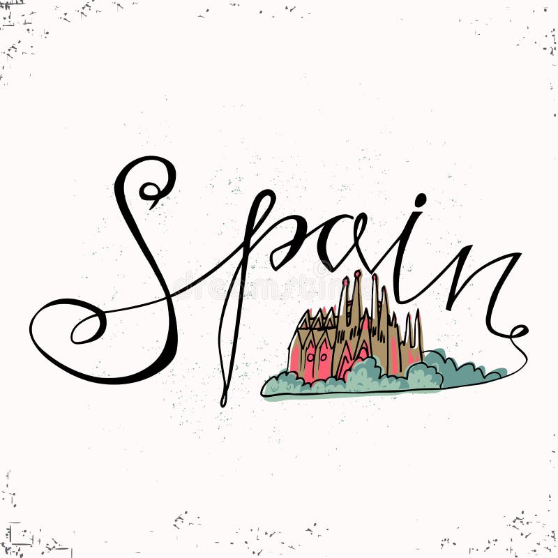 Lettrage de main de l'Espagne et famille sainte d'église à Barcelone Illustration de vecteur Les lettres tirées par la main Inscr illustration de vecteur Lettrage de main de l'Espagne et famille sainte d'église à Barcelone Illustration de vecteur Les lettres tirées par la main Inscr illustration de vecteur