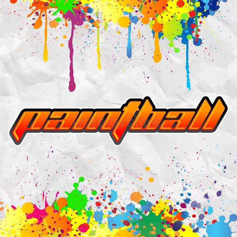 Lettrage de Paintball - bannière colorée illustration de vecteur Lettrage de Paintball - bannière colorée illustration de vecteur