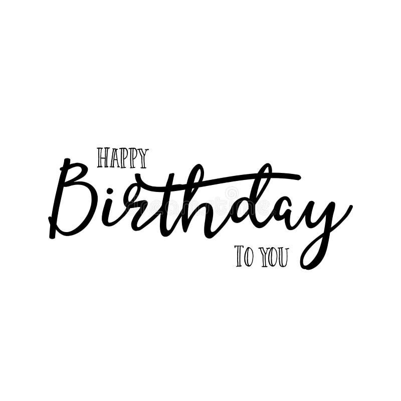 Lettrage Et Calligraphie Modernes Joyeux Anniversaire Autocollant Timbre Logo Fabrique A La Main Illustration De Vecteur Illustration Du Timbre Main