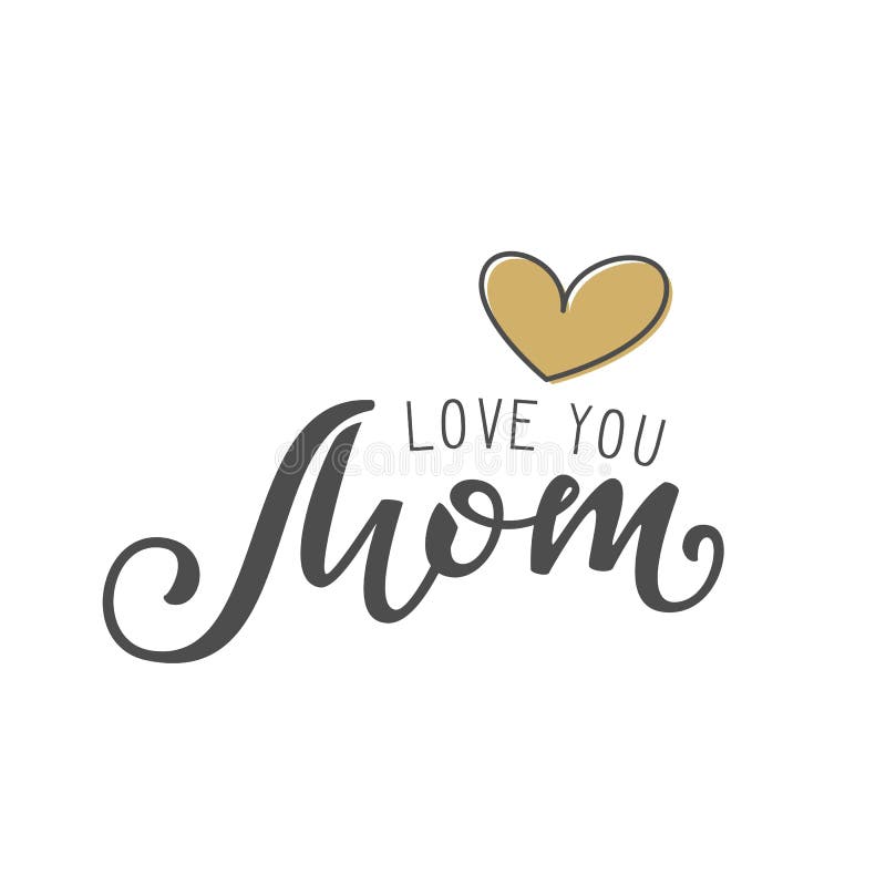 Lettrage manuscrit de l'amour vous maman sur le fond blanc illustration de vecteur Lettrage manuscrit de l'amour vous maman sur le fond blanc illustration de vecteur