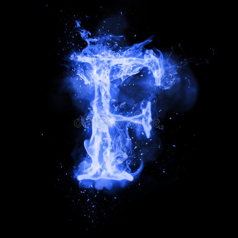 Lettre F Du Feu De Lumière Brûlante De Flamme Illustration Stock
