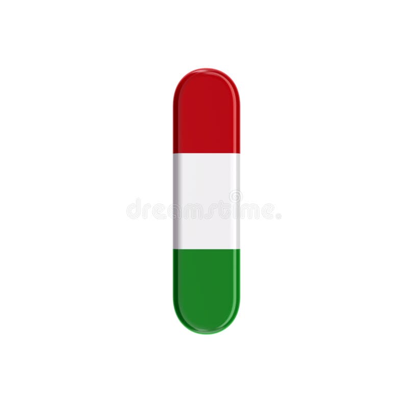 Lettre hongroise L - drapeau 3d minuscule de police de la Hongrie - Budapest, l'Europe centrale ou concept de la politique