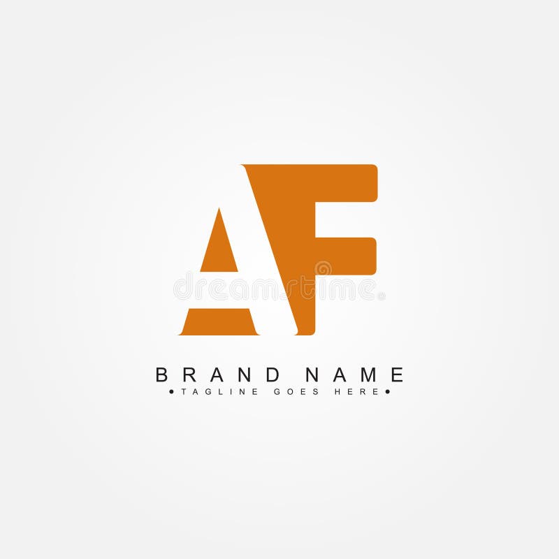 Logo Initiales AF - logo d'entreprise minimaliste illustration libre de droits