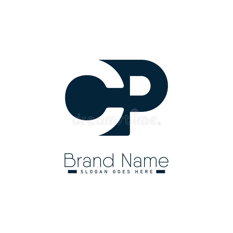 Logo Initial CP - Vecteur Minimaliste illustration libre de droits