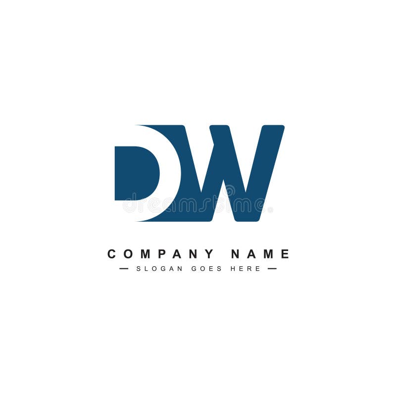 Logo Initial DW - Logo Minimaliste pour Entreprise illustration stock