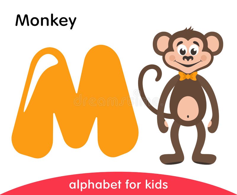 Lettre jaune M et singe brun illustration stock Lettre jaune M et singe brun illustration stock