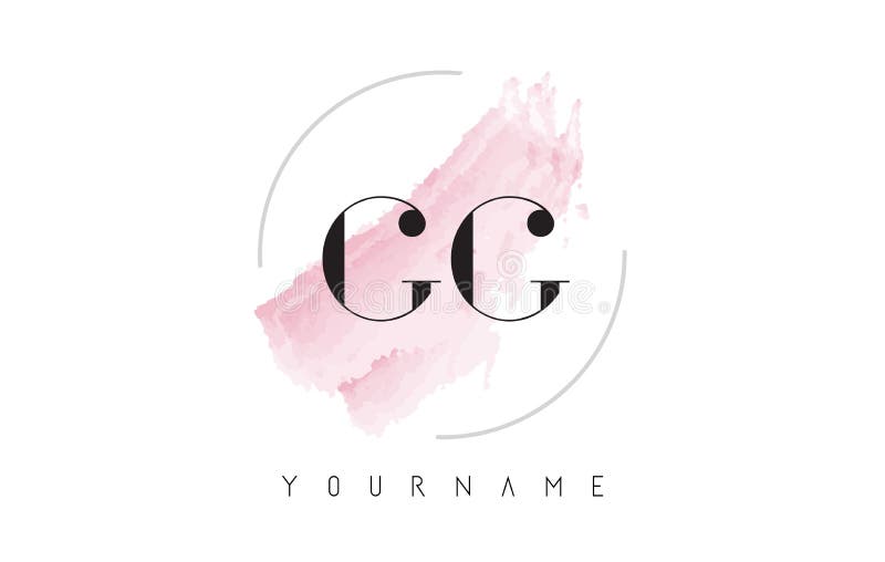 Lettre Logo Design d'aquarelle de GG G G avec le modèle circulaire de brosse illustration libre de droits Lettre Logo Design d'aquarelle de GG G G avec le modèle circulaire de brosse illustration libre de droits