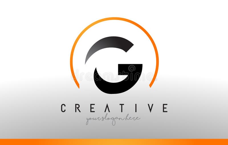 Lettre Logo Design de G avec la couleur orange noire Icône moderne fraîche T illustration stock