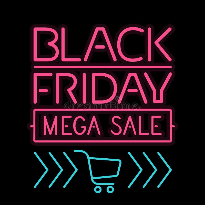 Lettre légère rougeoyante d'affiche de Black Friday sur le noir illustration de vecteur Lettre légère rougeoyante d'affiche de Black Friday sur le noir illustration de vecteur