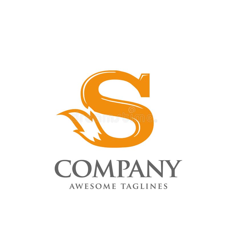 Lettre s initiale avec le logo de queue de renard illustration libre de droits