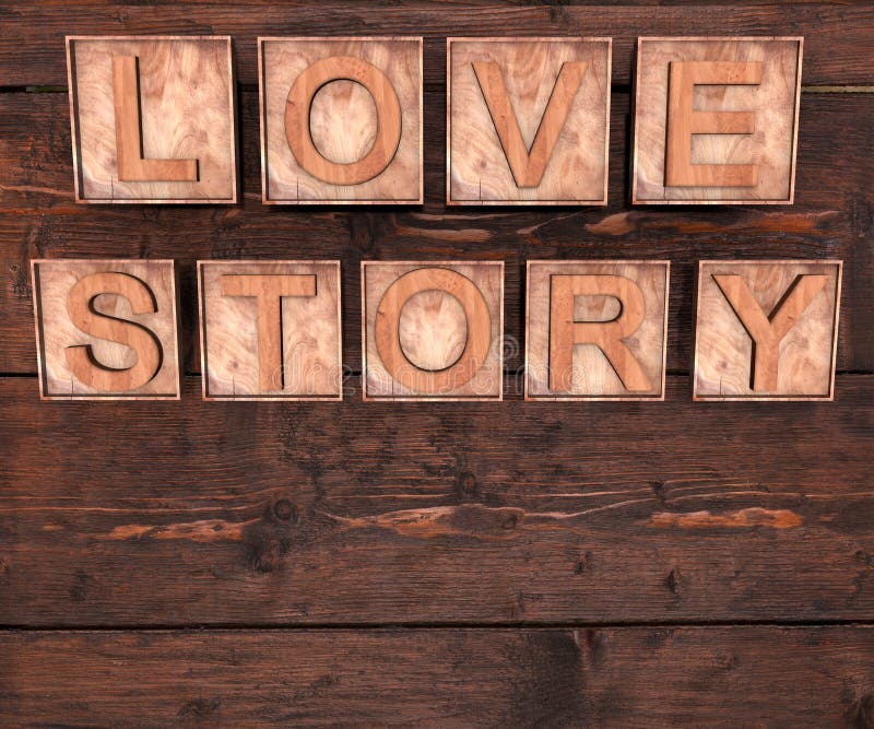 lettres 3D en bois formant le mot LOVE STORY écrit sur le fond en bois St Valentine' ; jour de s images libres de droits lettres 3D en bois formant le mot LOVE STORY écrit sur le fond en bois St Valentine' ; jour de s images libres de droits