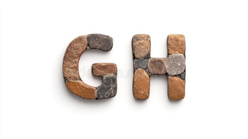 Lettres de pierre isolées g et h sur fond blanc illustration libre de droits