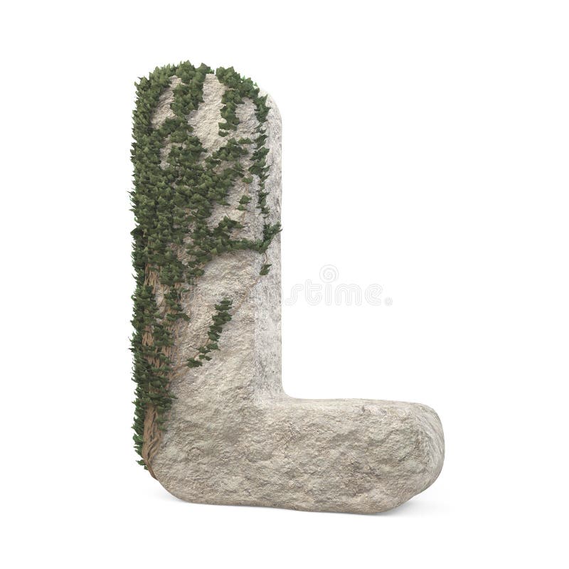 Lettres de pierre réalistes avec ivy isolé sur fond blanc illustration libre de droits