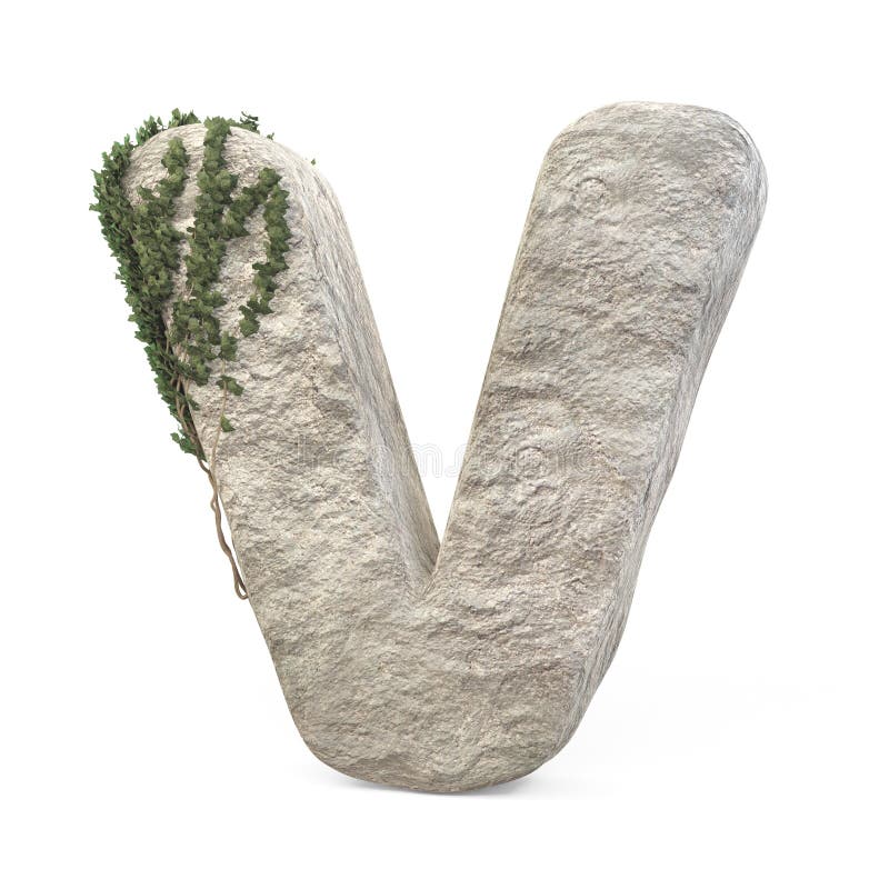 Lettres de pierre réalistes avec ivy isolé sur fond blanc illustration libre de droits