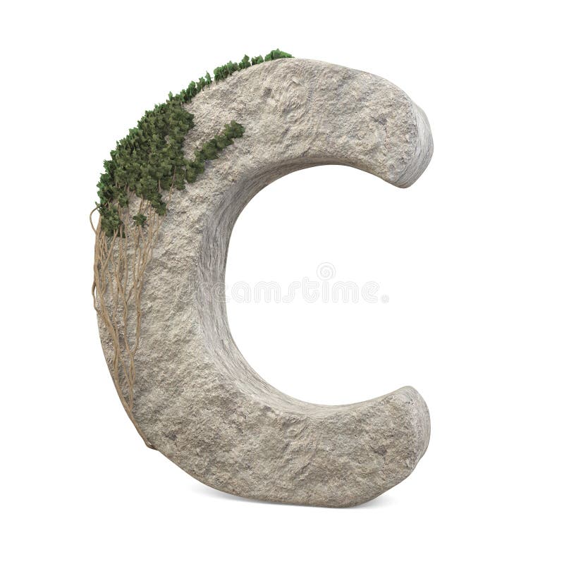 Lettres de pierre réalistes avec ivy isolé sur fond blanc illustration libre de droits