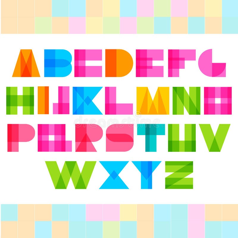 Lettres géométriques d'alphabet de formes illustration libre de droits