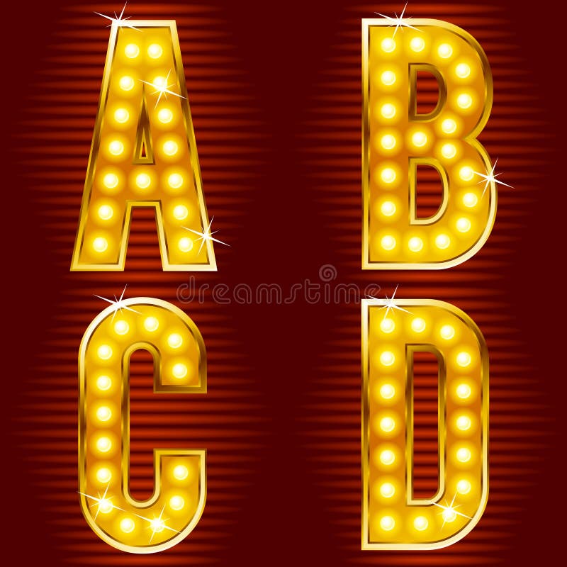 Lettres pour des signes avec des lampes illustration libre de droits Lettres pour des signes avec des lampes illustration libre de droits
