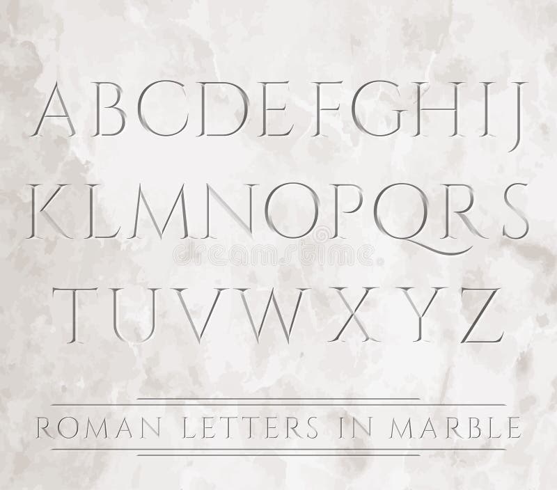 Lettres romaines dans la pierre illustration de vecteur