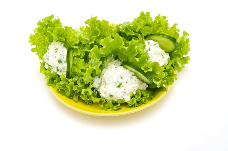 Lettuce stuffed with cream cheese