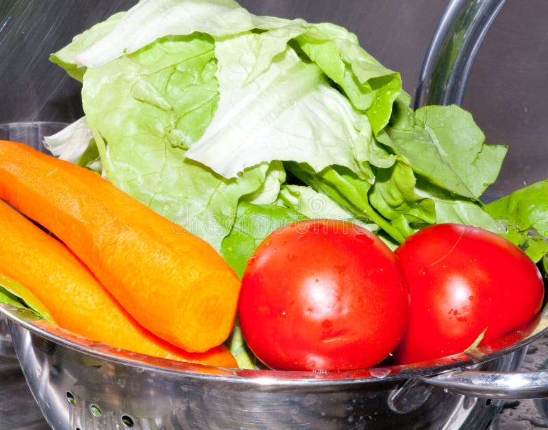 Lettuce and Tomatoes with Carrot Stock Photo Image of agriculture