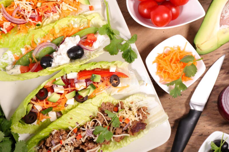 Lettuce Wrap with Mixed Vegetable Stock Photo Image of food, eating