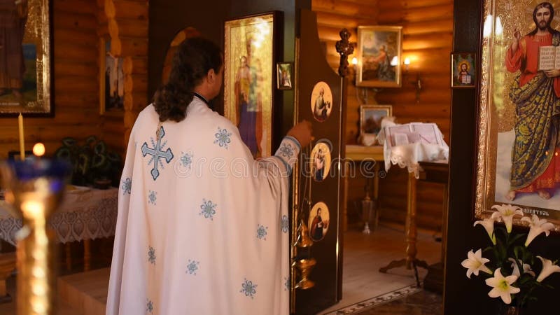 Letychiv, Ukraine - 10.15.2020: rite of sacrament epiphany child baby in church