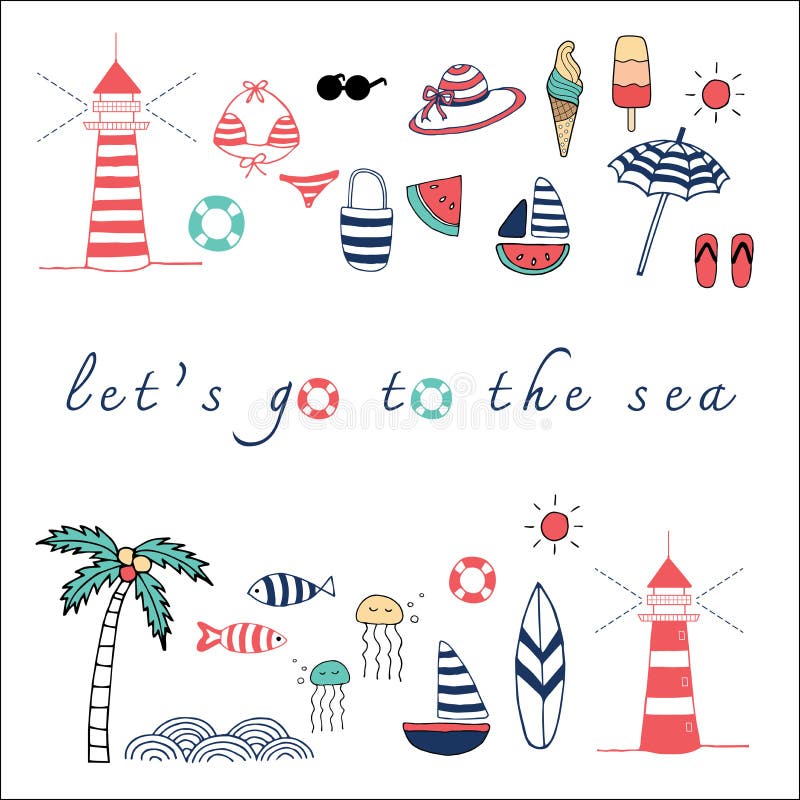 Let’s går havet stock illustrationer Let’s går havet stock illustrationer
