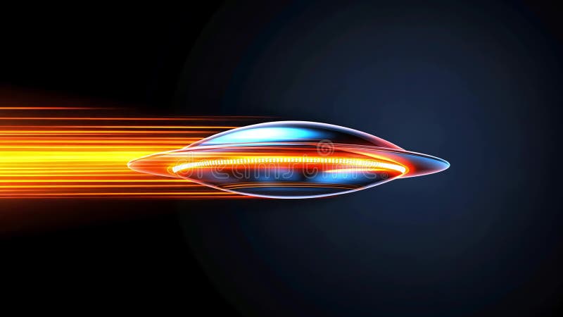 Leuchtendes ufo Raumschiff mit farbigen Lichtern vektor abbildung