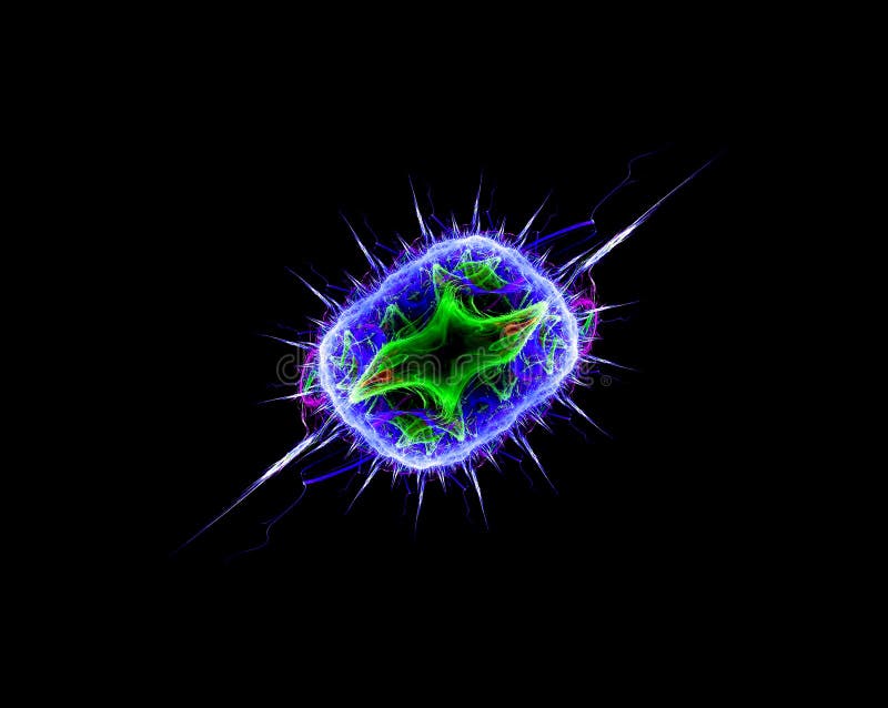 Computer generated illustration, 3D fractal-flagellate bacteria-like, at microscopic view. Computer generated illustration, 3D fractal-flagellate bacteria-like, at microscopic view.