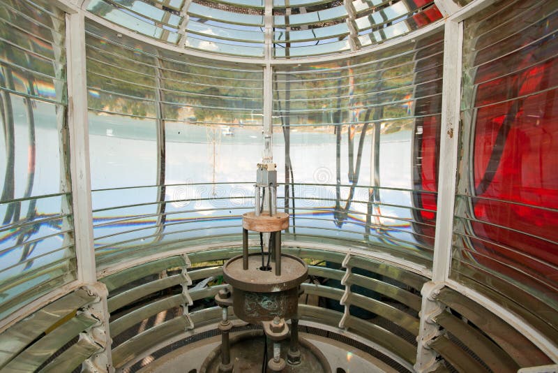 Fresnel-Linse auf Leuchtturm - ein lizenzfreies Stock Foto von