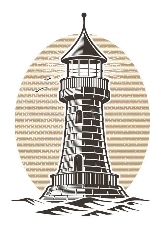 Leuchtturmvektorillustration lizenzfreie abbildung Leuchtturmvektorillustration lizenzfreie abbildung