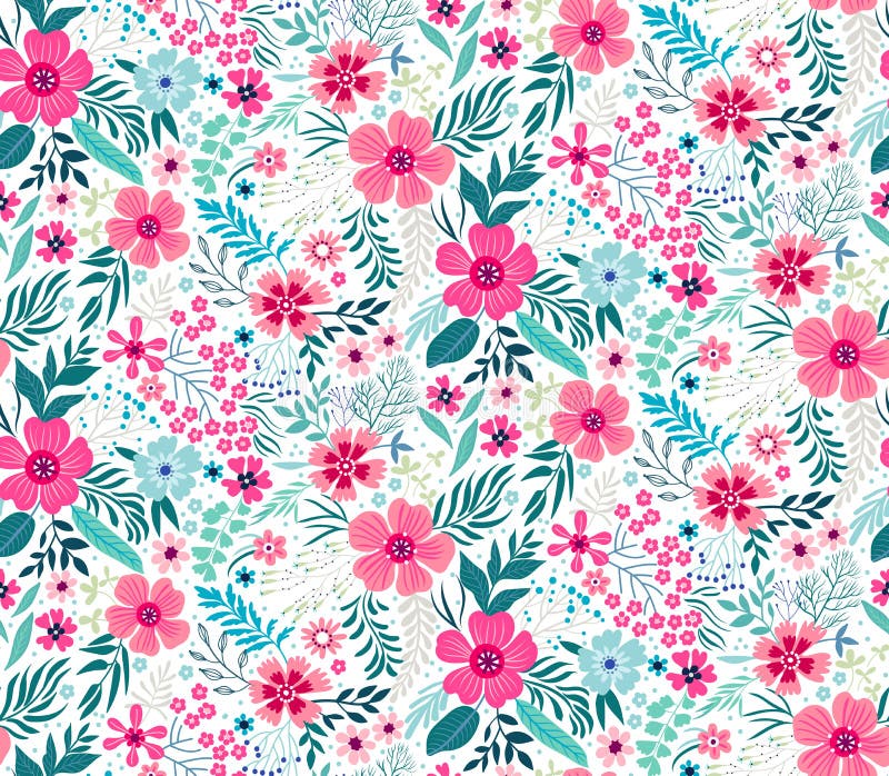 Leuk bloemenpatroon stock illustratie Leuk bloemenpatroon stock illustratie