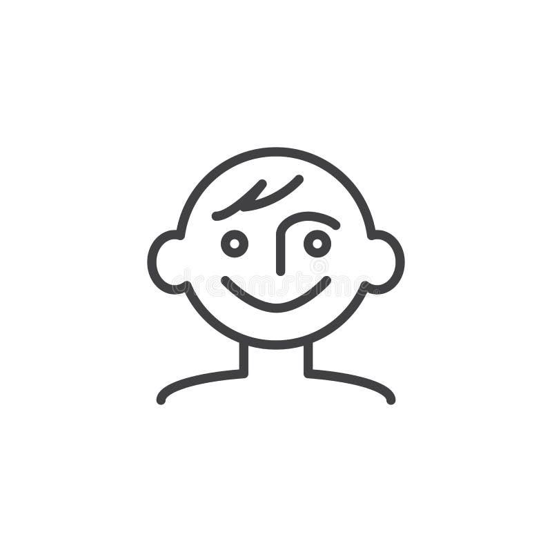 Leuk de lijnpictogram van de babyjongen royalty-vrije illustratie Leuk de lijnpictogram van de babyjongen royalty-vrije illustratie