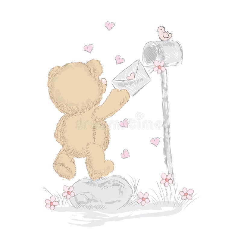 Leuk draag welpen die met de hand werden getrokken Vectorteddy bear royalty-vrije illustratie Leuk draag welpen die met de hand werden getrokken Vectorteddy bear royalty-vrije illustratie