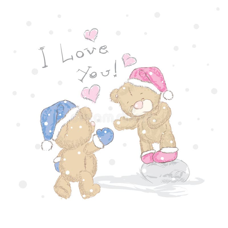 Leuk draag welpen die met de hand werden getrokken Vectorteddy bear vector illustratie Leuk draag welpen die met de hand werden getrokken Vectorteddy bear vector illustratie