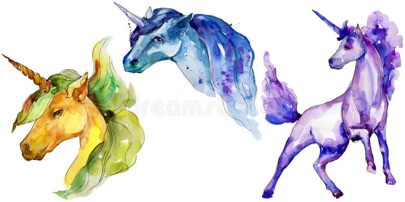 Leuk eenhoornpaard Waterverf achtergrondillustratiereeks Geïsoleerd de manieraquarelle van de Watercolourtekening stock illustratie Leuk eenhoornpaard Waterverf achtergrondillustratiereeks Geïsoleerd de manieraquarelle van de Watercolourtekening stock illustratie
