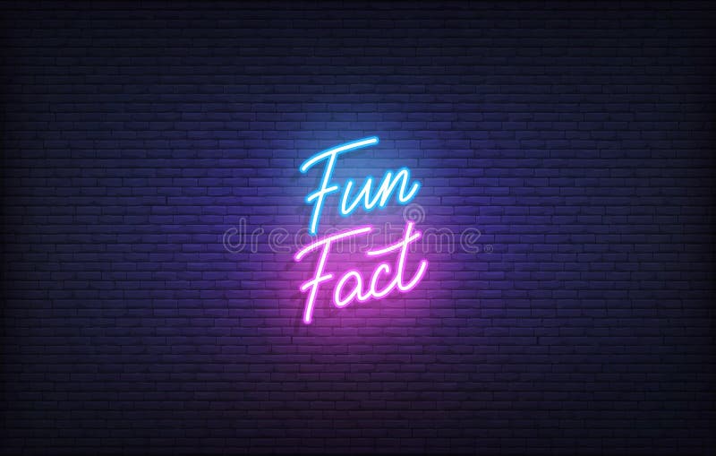 Fun Fact neon sign. Glowing neon lettering Fun Fact template. Fun Fact neon sign. Glowing neon lettering Fun Fact template.