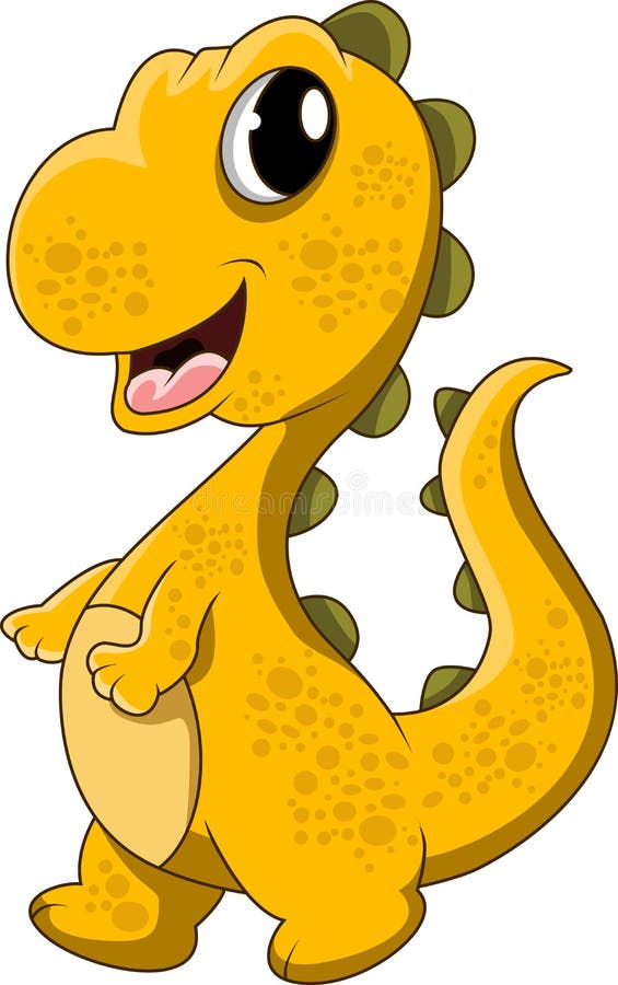 Leuk geel dinosaurusbeeldverhaal royalty-vrije illustratie Leuk geel dinosaurusbeeldverhaal royalty-vrije illustratie