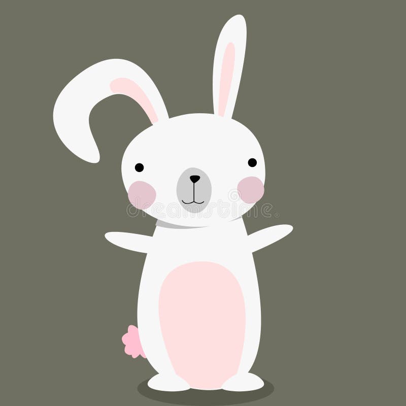 Leuk geïsoleerd konijntje Gelukkig Pasen-ontwerp Vector stock illustratie Leuk geïsoleerd konijntje Gelukkig Pasen-ontwerp Vector stock illustratie