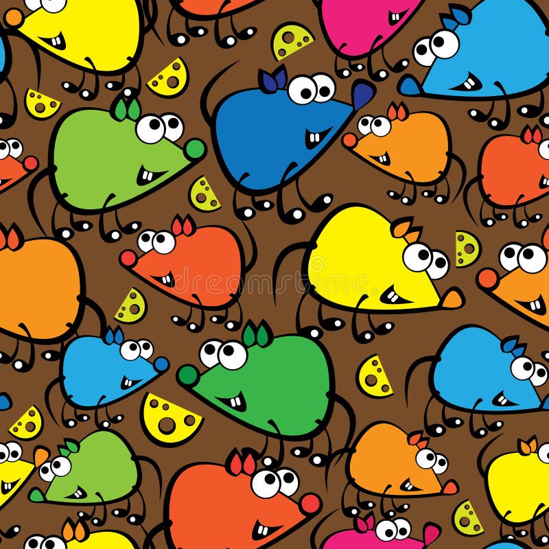 Leuk kleurrijk muis naadloos patroon vector illustratie Leuk kleurrijk muis naadloos patroon vector illustratie