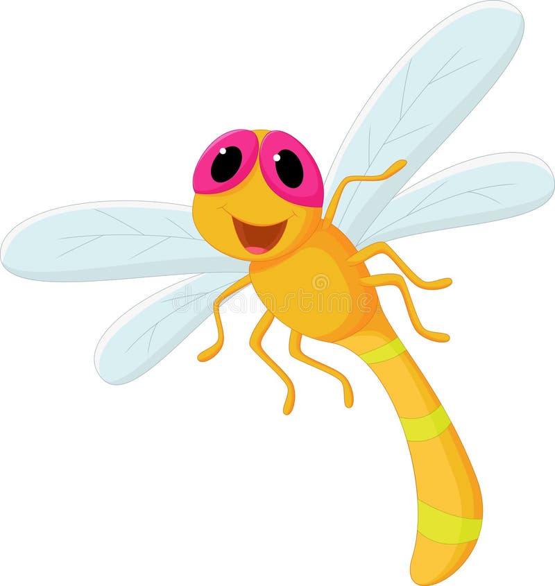 Vector illustration of Cute dragonfly cartoon isolated on white. Vector illustration of Cute dragonfly cartoon isolated on white