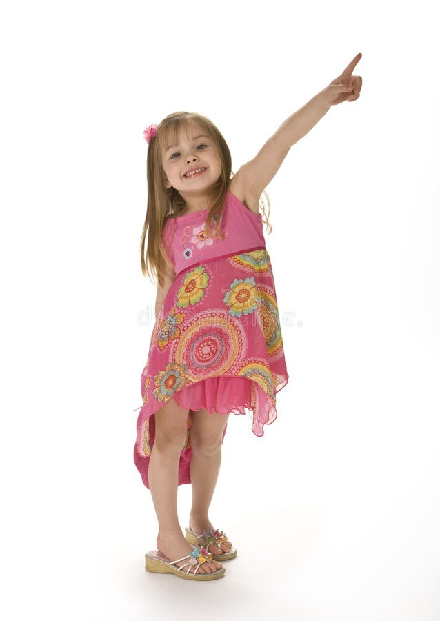 Leuk Meisje in het Roze Richten stock afbeeldingen Leuk Meisje in het Roze Richten stock afbeeldingen