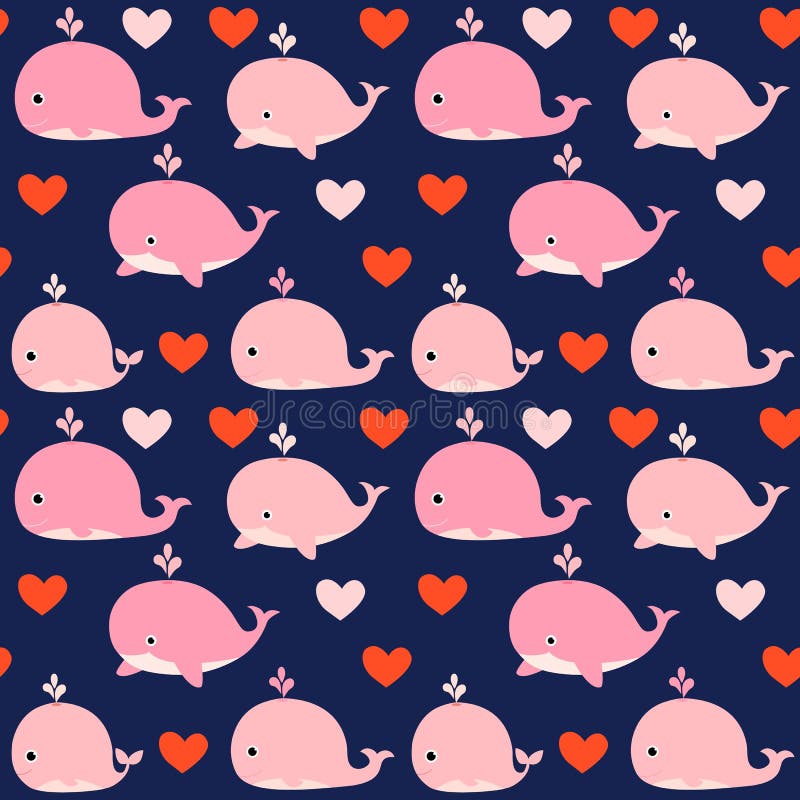 Leuk naadloos vectorpatroon met roze walvissen royalty-vrije illustratie Leuk naadloos vectorpatroon met roze walvissen royalty-vrije illustratie