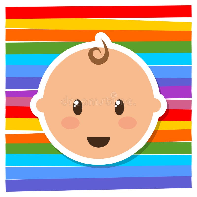 Leuk weinig baby hoofdembleem, pictogram, teken vector illustratie Leuk weinig baby hoofdembleem, pictogram, teken vector illustratie