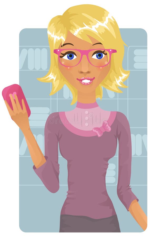 Schattige zakvrouw stock illustratie