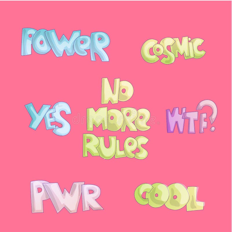 Leuke beeldverhaal grappige citaten, stickercitaten over het vrije leven, het koele van letters voorzien voor meisjes en feminist vector illustratie Leuke beeldverhaal grappige citaten, stickercitaten over het vrije leven, het koele van letters voorzien voor meisjes en feminist vector illustratie